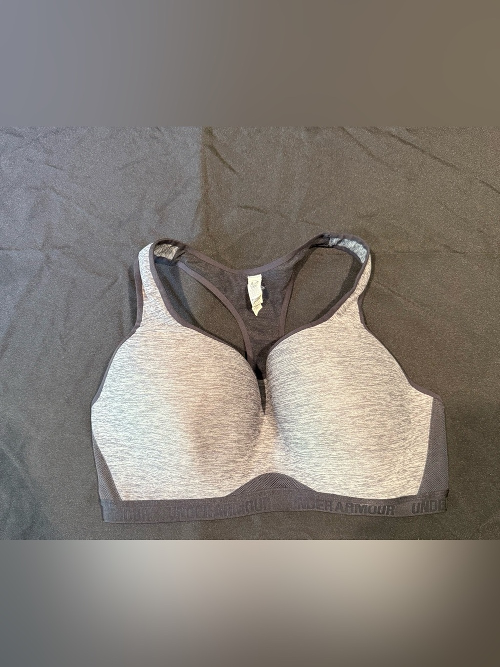 Under Armour Gray Heather Padded Racerback Sports Bra